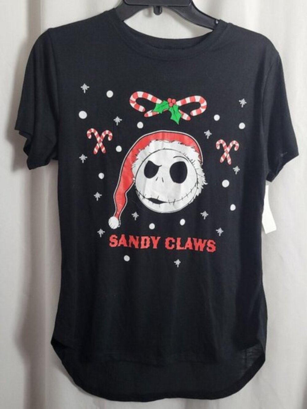 Disney Nightmare Before Christmas Shirt Sandy Claws goth Girl's Large 11-13 NWT